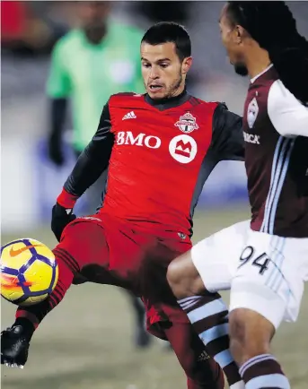  ?? DAVID ZALUBOWSKI/THE ASSOCIATED PRESS ?? Sebastian Giovinco, left, is a big reason why Toronto FC won the MLS Cup last season, but the team can also point to analytics as part of the blueprint that made them a champion.