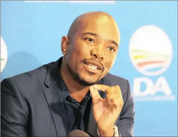  ??  ?? NO HERO: The parading of Mmusi Maimane as a champion of transforma­tion is not a true reflection of the character of the DA, says the writer.