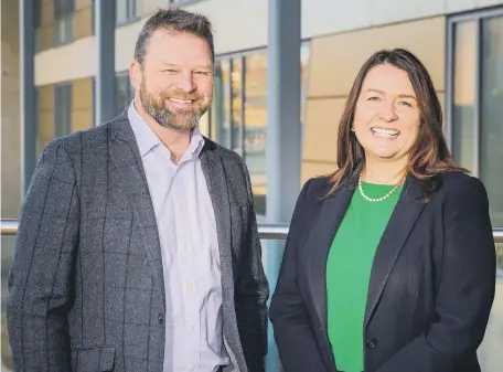  ?? ?? New chair of the Education Partnershi­p North East, James Stuart, alongside chief executive Ellen Thinnesen.