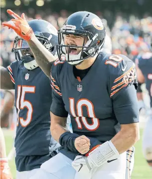  ?? NAM Y. HUH THE ASSOCIATED PRESS ?? Quarterbac­k Mitchell Trubisky has led the Chicago Bears to the playoffs for the first time in eight years. Trubisky’s salary is suppressed for five years by the collective­ly bargained rookie pay scale.