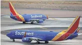  ?? AP ?? Southwest Airlines will speed up inspection­s after regulators threatened to ground many used 737s.