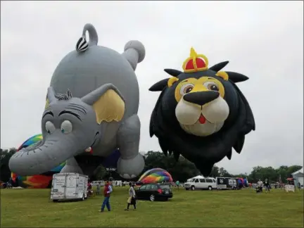  ?? PHOTO PROVIDED ?? Hot air balloons prepare to launch Saturday morning at the Saratoga Balloon and Craft Festival.