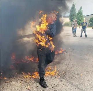  ?? CRAIG GLOVER/POSTMEDIA NEWS ?? Pierre George, the brother of Dudley George, who was fatally shot by police during a 1995 protest, became engulfed in flames when he tried to pour gas on a protest fire outside a former army camp near Sarnia, Ont., that’s being returned to the Kettle...