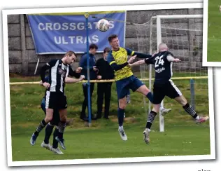  ?? ?? players IN ACTION: Crossgates lost out to Dunbar United in their Premier League match on Saturday. Images: David Wardle