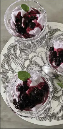  ?? PHOTO BY CATHY THOMAS ?? In cooking parlance, a “fool” is a simple dessert made with fruit and whipped cream, such as the blueberry concoction here.