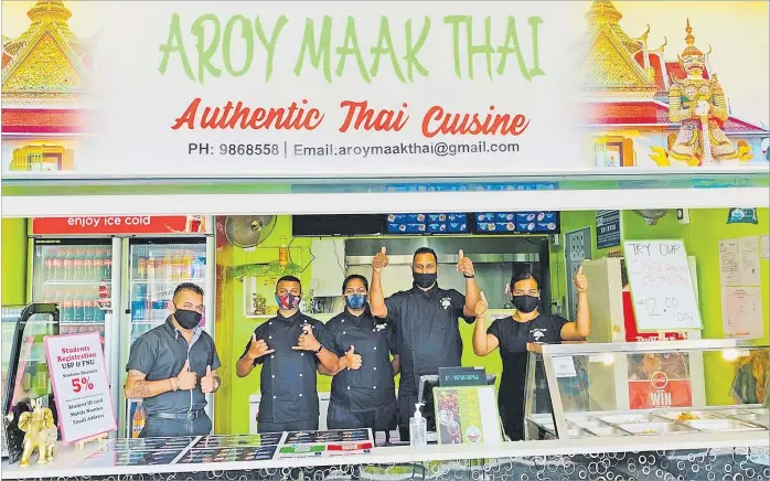  ?? Picture: ABISHEK CHAND ?? Restaurant owner Melvin Pratap employs four staff members at his new Thai restaurant in Damodar City, Suva.