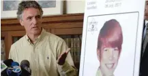  ??  ?? Cook County Sheriff Tom Dart talks about the identifica­tion of John Wayne Gacy victim James ‘‘ Jimmie’’ Byron Haakenson.
| SUN- TIMES