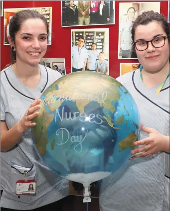  ??  ?? Local nurses Alejandra Soto and Ann Montiel marking Internatio­nal Nurses day in Our Lady of Lourdes Hospital.