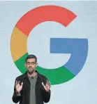  ?? ERIC RISBERG/AP ?? CEO Sundar Pichai may want to send a message to the public that Google takes privacy seriously.