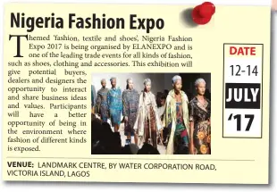  ??  ?? VENUE: LANDMARK CENTRE, BY WATER CORPORATIO­N ROAD, VICTORIA ISLAND, LAGOS