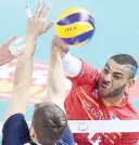  ?? ANSA ?? Earvin Ngapeth, 24 anni, in attacco