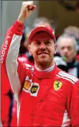  ??  ?? SUPER SEB: Vettel hailed his ‘unbelievab­le’ Ferrari yesterday