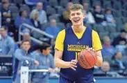  ?? / USA TODAY SPORTS ?? Michigan sophomore forward Moe Wagner is averaging 12.2 points a game and shooting 41% on three-pointers.