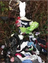  ??  ?? Clothes amd shoes dumped in Mell car park