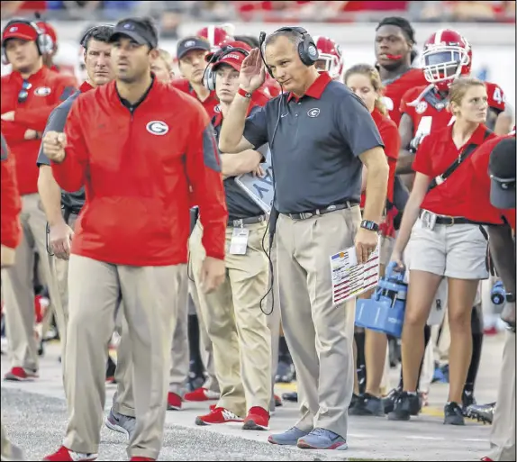  ?? STEPHEN B. MORTON / ASSOCIATED PRESS ?? Coach Mark Richt’s future is just one of the questions surroundin­g Georgia’s program after three October losses. Richt also has had to take to Twitter to respond to Internet speculatio­n that defensive coordinato­r Jeremy Pruitt is losing his job.