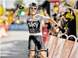  ?? BILD: SN/APA/AFP/MARCO BERTORELLO ?? Geraint Thomas fuhr eine überragend­e elfte Etappe.