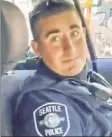  ??  ?? OUT: This unidentifi­ed Seattle cop says he’s leaving the force,