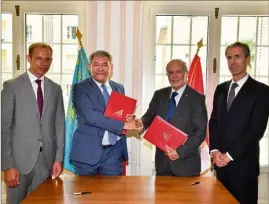  ??  ?? La Fondation Prince Albert II va collaborer avec le Centre internatio­nal des technologi­es vertes et des projets d’investisse­ments du Kazakhstan.