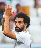  ?? AFP ?? Mohammad Salah applauds after Egypt’s final Group A match against Saudi Arabia.