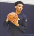  ?? Jessica Hill / Associated Press ?? UConn freshman James Bouknight during the annual First Night celebratio­n in Storrs, on Friday.