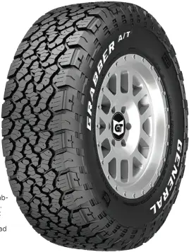  ??  ?? General Tire’s Grabber AT/X. You can’t miss its hefty tread design.