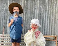  ??  ?? Ethan and Lily Turner visit the Jondaryan Woolshed for the 2019 Spring Heritage Festival.