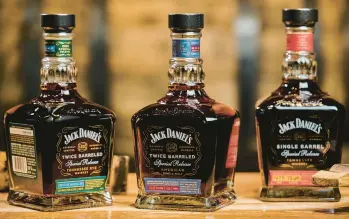  ?? ?? A rye, from left, a single malt and a single-barrel Tennessee whiskey are three recent limited releases from Jack Daniel’s.