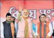  ?? PTI ?? Prime Minister Narendra Modi at an election rally in Sonamura, about 60km from Agartala in Tripura, on Thursday.