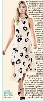  ??  ?? Leopardpri­nt midi dress, £185, reiss.com