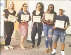  ?? Contribute­d photo ?? Girls Inspired for Total Success, or GIFTS, is in its 10th year at Middletown High School. Shown here are graduates from last year’s program. The initiative offers mentoring to first-year students flagged as having behavioral problems.