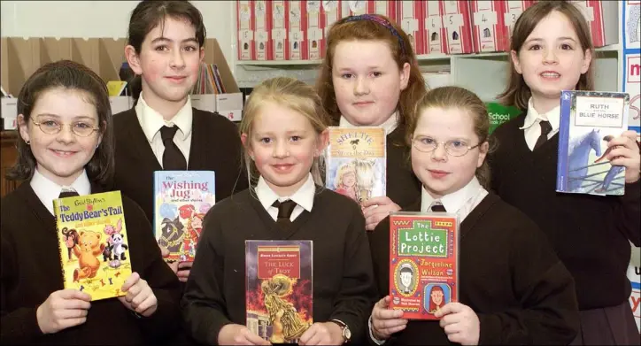  ??  ?? November 2000 - 4th Class winners in the Castletown Girls School Book Fair. Included are (L-R) Nicole O’Hare, Zerena Corentin, Jennifer Devine, Lorraine Casey, Hayley McKevitt and Claire McEneaney.