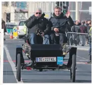  ?? ?? Austrian entrant Christoph Hasler’s 1903 Oldsmobile was the second to arrive at the seafront this year, and winner of the event’s regularity contest.