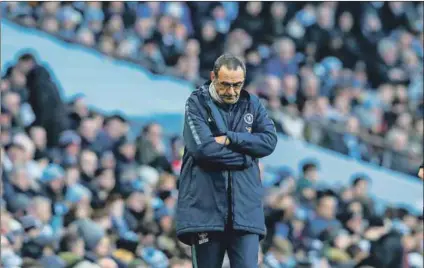  ??  ?? Yesterday’s news: Chelsea manager Maurizio Sarri’s (above) team was decimated by Manchester City’s six goals, a drubbing caused by his poor decision-making. Photo: Alex Livesey/danehouse/getty Images