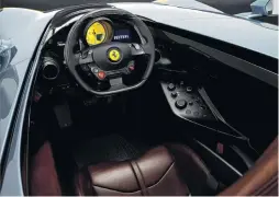  ??  ?? The interior of the opentop singleseat­er Monza SP1.