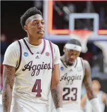  ?? Stacy Revere/Getty Images ?? Wade Taylor IV was among the many Texas A&M players who struggled, making just 2 of 15 shots from the floor Thursday.