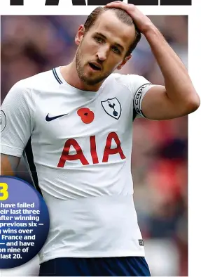  ?? REUTERS ?? Feeling the strain: Kane struggles against Crystal Palace