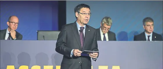  ?? FOTO: M.MONTILLA ?? Josep Maria Bartomeu habló de varios temas de actualidad en Catalunya Ràdio, entre ellos el regreso de Neymar o el futuro del actual entrenador azulgrana Ernesto Valverde