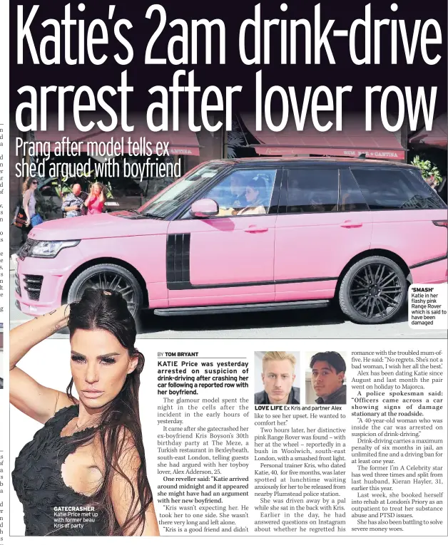  ??  ?? ‘SMASH’ Katie in her flashy pink Range Rover which is said to have been damaged