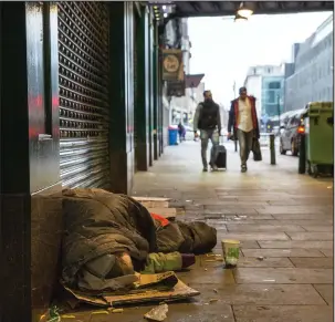  ??  ?? Rough sleeping on the streets of Glasgow is predicted to increase