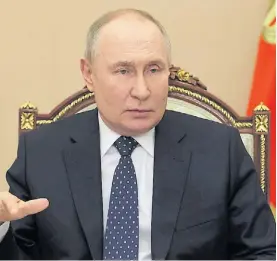  ?? AP ?? Acusacione­s. El presidente Putin reiteró su retórica antioccide­ntal.