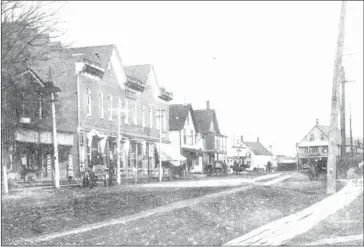  ??  ?? Main Street in Bedford, ca. 1910s, s place that Delbert visited often. (P058 Herbert Derick collection)