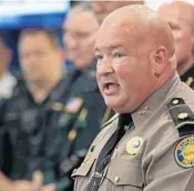  ?? AMY BETH BENNETT/SOUTH FLORIDA SUN SENTINEL ?? Florida Highway Patrol Major Robert Chandler speaks during a news conference about increased presence for New Year’s Eve in 2019. Chandler’s territory includes Palm Beach and Broward counties.