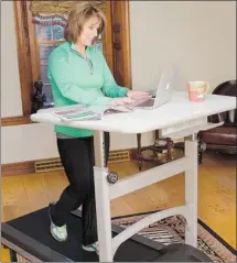  ??  ?? The Lifespan treadmill desk is designed to reduce vibration.