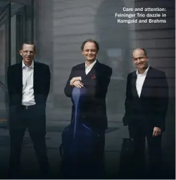  ?? ?? Care and attention: Feininger Trio dazzle in Korngold and Brahms