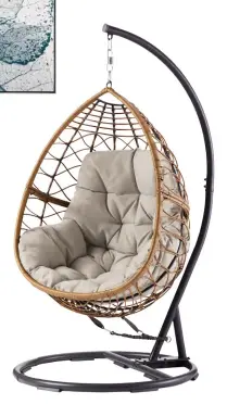  ??  ?? Sydney HANGING CHAIR from Canvas, $499, Canadian Tire, canadianti­re.ca.