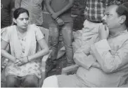  ?? — PTI ?? BJP vice- president Raghubar Das meets national shooter Tara Sahdev at her residence in Ranchi on Sunday.