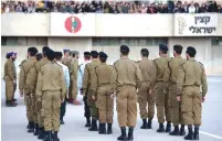  ?? (IDF) ?? THE LATEST batch of IDF officers line up during a graduation ceremony at the military’s Bahad 1 training base.