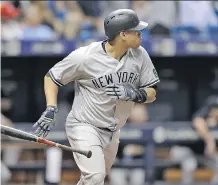  ?? CHRIS O’MEARA/THE ASSOCIATED PRESS ?? New York Yankees rookie catcher Gary Sanchez has hit all 19 of his home runs since Aug. 10, establishi­ng a major-league record for fastest player in history to hit 19 home runs.