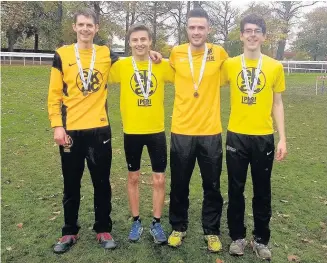  ??  ?? Champions From left to right: Grant Baillie, Aidan Gilbride, John Fergusson and Martin Lynas