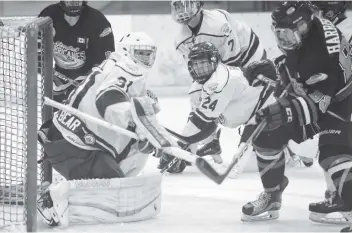  ?? [ALI WILSON / THE OBSERVER] ?? The Elmira Sugar Kings fell to the Guelph Hurricanes again at home on Sunday after posting their first win of the season two nights earlier on the road.